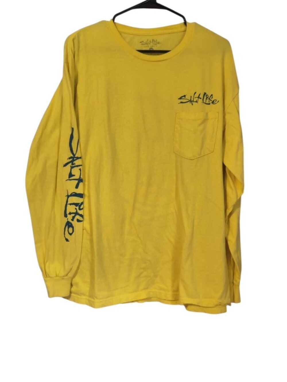 Salt Life Live Salt Mens Size Large Yellow Long Sleeve Graphic T-shirt